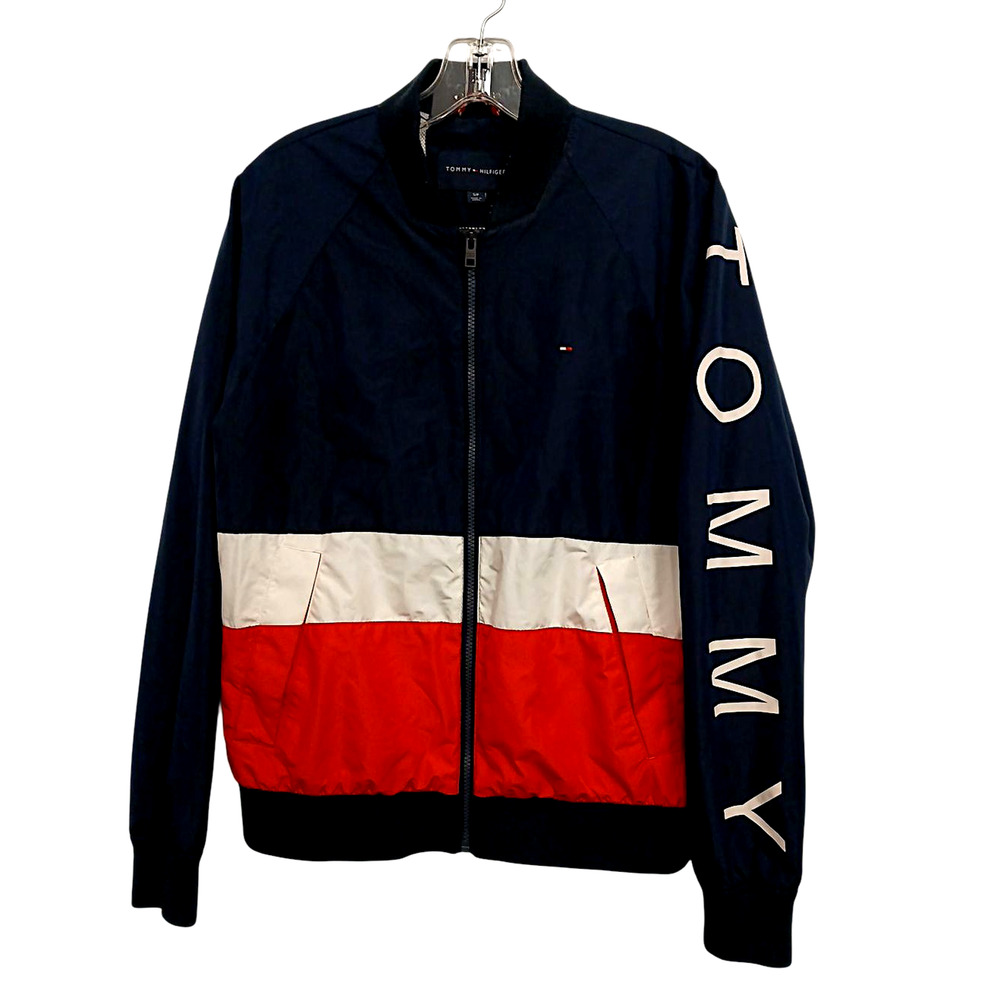 Tommy Hilfiger Classic‎ Designer Jacket Men's Sz S/P Red White Blue Colorblock